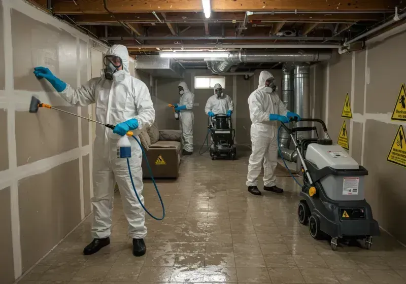 Basement Moisture Removal and Structural Drying process in Bellows Falls, VT